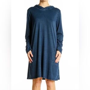 PURE JILL
Navy Hooded Lyocell Blend Dress